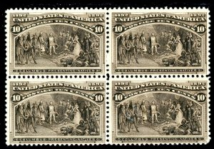 USAstamps Unused VF US 1893 Columbian Expo Presenting Natives Block Sct 237 MNH