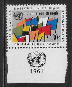 United Nations 92 30c Flags MI single MNH