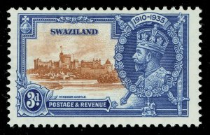 [sto642] SWAZILAND 1935 Silver Jubilee SG23a. 2d Extra flagstaff variety MNH