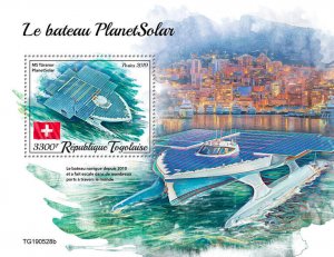 Togo 2019 MNH Ships Stamps Boats PlanetSolar Boat Nautical 1v S/S