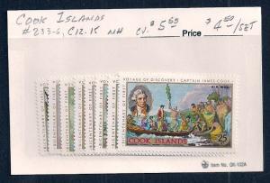 COOK ISLANDS Sc#233/236, C12/15 Mint Never Hinged Set