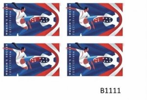 US Womens Soccer NDC LR Plate Block of 4 Stamps Pre-Order Ships 23 Feb 2023 MNH