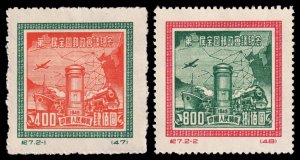 China, Peoples Rep. of, Scott 72-73 Reprints (1950) Mint H VF Q