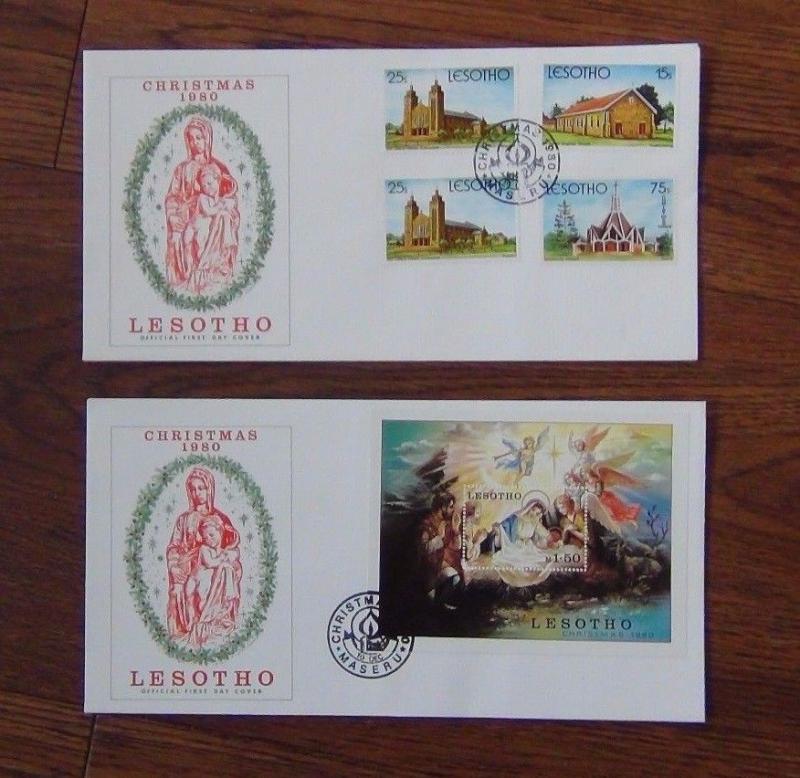 Lesotho 10 x FDC 1980 Olympics Queen Mother 1981 Royal Wedding Duke Edinburgh 