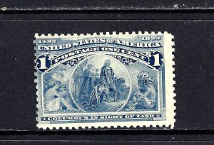 #230 US 1 CENT DEEP BLUE COLUMBIAN-MINT-N/H-FINE-VF