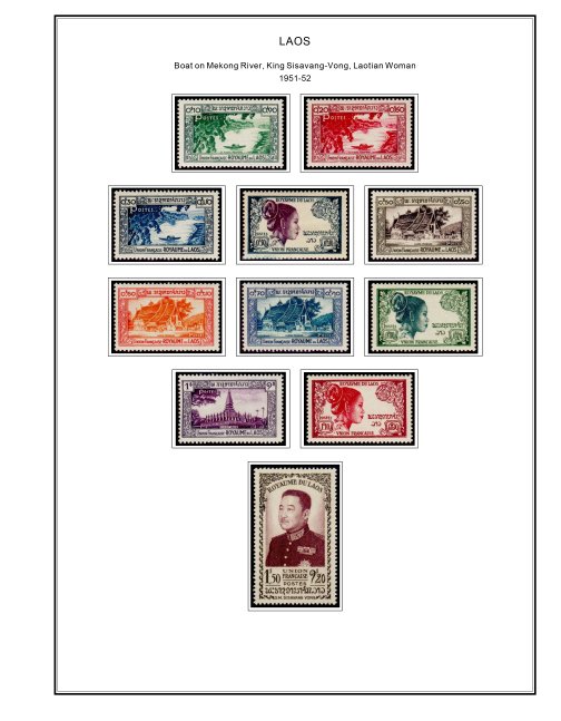 COLOR PRINTED FRENCH SE ASIA 1886-1956 STAMP ALBUM PAGES (32 illustrated pages)