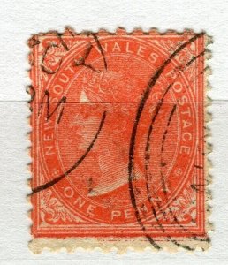 NEW SOUTH WALES; 1885-86 early classic QV issue fine used Shade of 1d. value