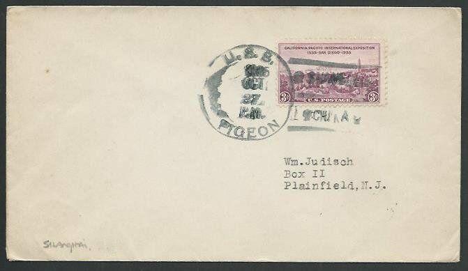 CHINA USA 1934 navy cover USS PIGEON at Shanghai...........................61122