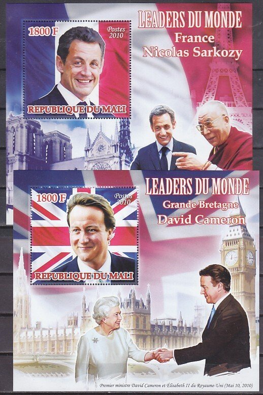 Mali, 2011 issue. 2 European Leaders on 2 s/sheets. ^