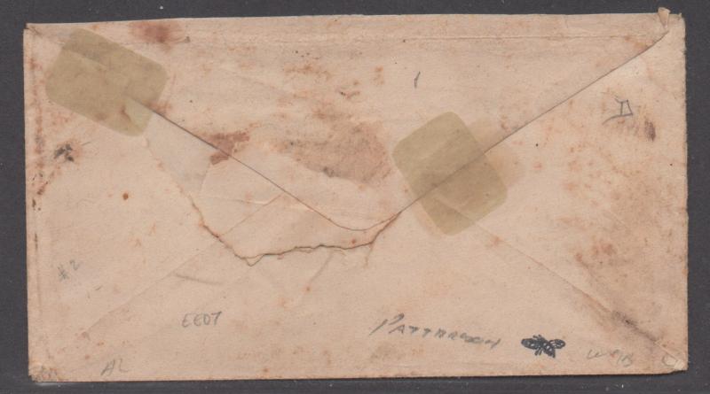 **CSA Cover, SC# 2 Paterson, Charlottesville, VA 12/31/1862, Stone Y