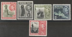 MALTA 1938 KGVI PICTORIAL 6D TO 2/6  