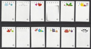 Canada #2586-97 MNH die cut set of 12, Picture postage, issued 2012