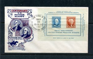 U.S. #948 S/S (U026) Centenary Intl Philatelic FDC 5/19/1947 @ 10:00am