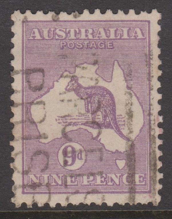 Australia 1929 Kangaroo 9d Violet Sc#97 XFU #02