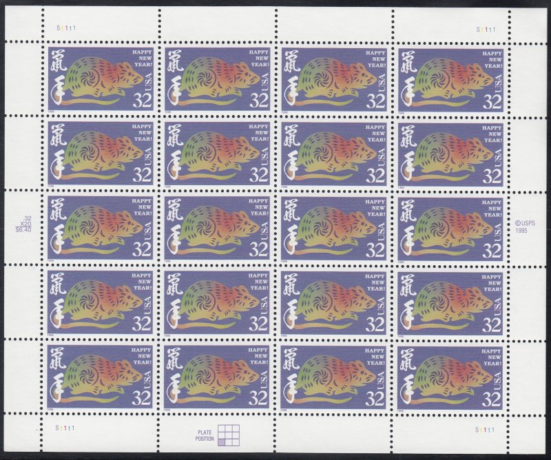 United States 3060 MNH Full Sheet (see Details) CV $19.00