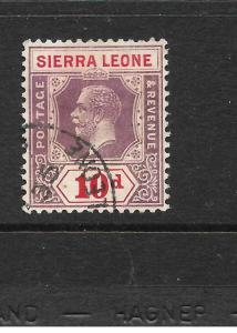 SIERRA LEONE  1921-27   10d   KGV   FU     SG 142