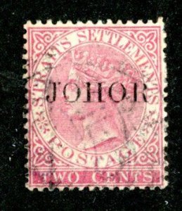 231 BCX  1890 Johore Sc.# 12 used cv $27 ( Offers welcome )