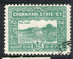 INDIA;  CHARKHARI 1931 early pictorial issue fine used 1/2a. value