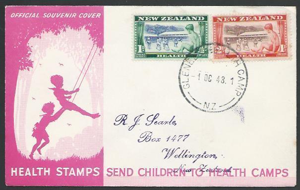 NEW ZEALAND 1948 Health FDC - Glenelg Health Camp cds......................12494