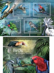 Birds Parrots Vögel Papagei Animals Fauna Solomon Islands MNH stamps set