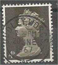 GREAT BRITAIN, Machins, 1967, used 4d, Scott MH6