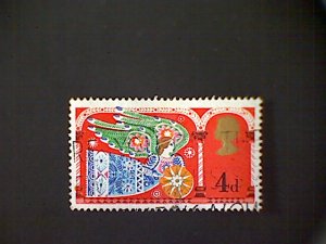 Great Britain, Scott #605, used(o), 1969, Christmas, Angel in Flight, 4d