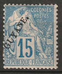 French Guiana 1892 Sc 23 MH* some disturbed gum