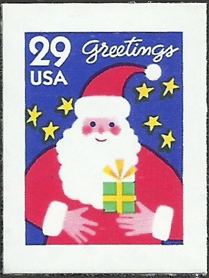 2873 29c Christmas Santa, Booklet Single, SA, Mint NH OG  VF