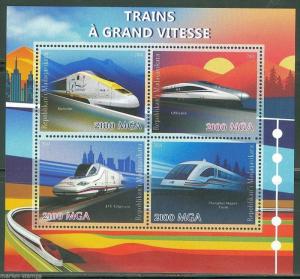 MADAGASCAR  2014  FASTEST TRAINS   SHEET MINT NEVER HINGED