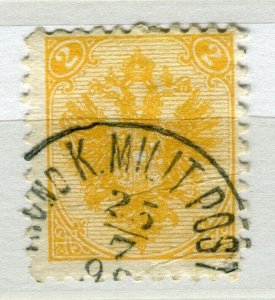 BOSNIA; 1890s classic Eagle Arms issue used 2k. value fine POSTMARK