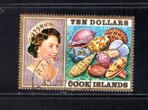 Cook Islands, Scott 402,   VF, Used, Queen and Shells,    ..... 1500160