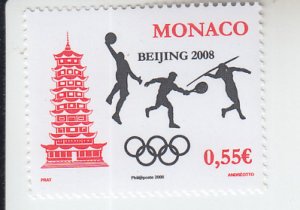 2008 Monaco Beijing Olympics (Scott 2496a) MNH