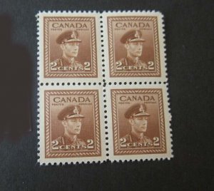Canada 1942 Sc 250 KGVI(4) MNH