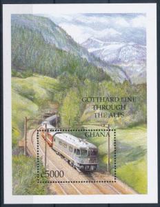 [63612] Ghana 1999 Railway Train Eisenbahn Chemin de Fer Souvenir Sheet MNH