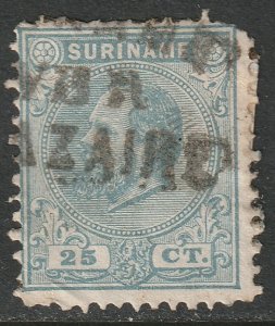 Suriname 1875 Sc 10 used Suriname over St Nazaire transit cancel