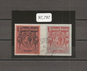 FALKLAND ISLANDS/FALKLAND ISLANDS DEPENDENCIES 1921/3 SG Z30/Z31 Cat £2000. CERT