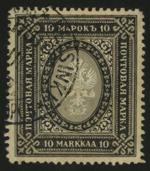 Finland #69 Cat$300, 1901 10m black and gray, used, with 1987 Philatelic Foun...