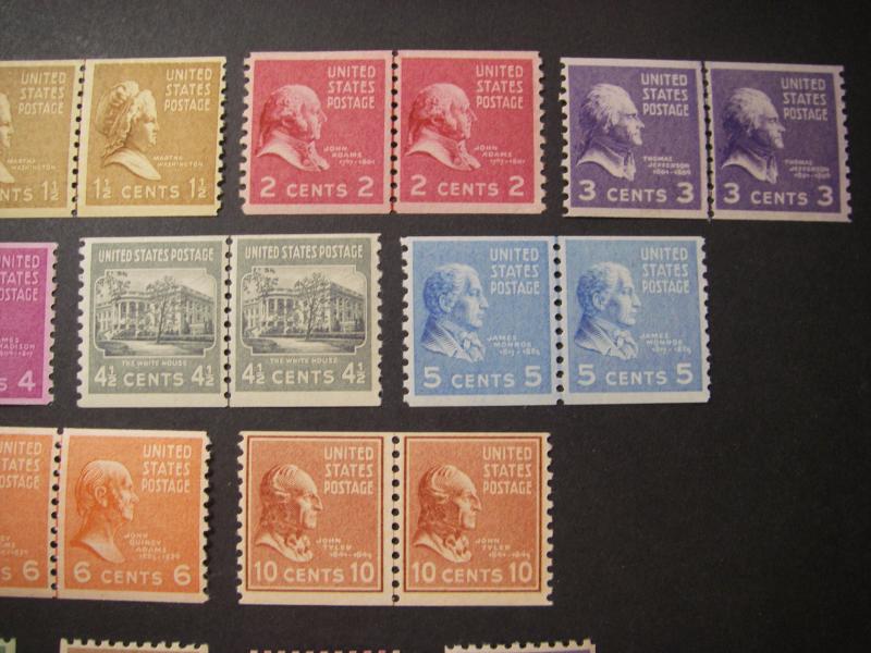 PREXIE LINE PAIRs COMPLETE, Scott 839 - 851, BEAUTIFUL MNH GROUP