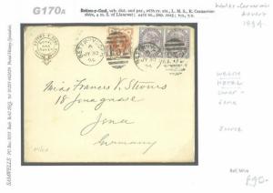 G170a GB WALES Cover 1894 *Bettys-y-coed* ROYAL OAK HOTEL Caernarvon GERMANY