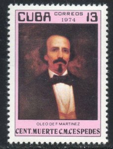 CUBA Sc# 1871  CARLOS CESPEDES Revolutionary  1974 MNH mint