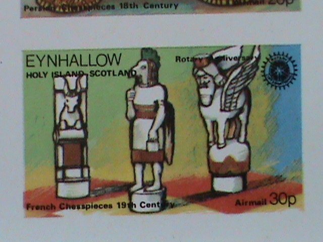 ​EYNHALLOW SCOTLAND STAMP CHESTS -IMPERF- MNH - MINI SHEET NO GUM AS ISSUED