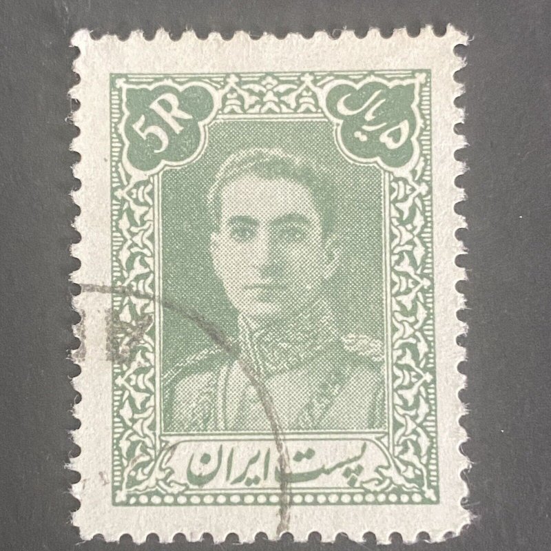 iran 1942-45 Stamps Mohammad Reza Shah Pahlavi 5R Green High Value