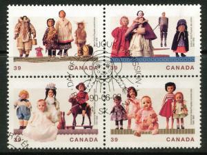 Canada #1277a used block, Dolls