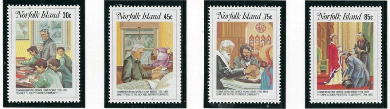 Norfolk Is 352-55 MNH 1984 Rev. George Hunn Nobbs (fe4035)