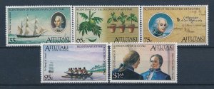 [116592] Aitutaki 1989 Sailing ships James Cook Bicentenary discovery  MNH