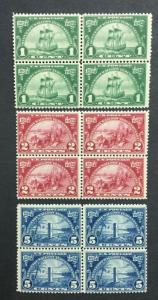 MOMEN: US #614-616 BLOCKS MINT OG NH #24819