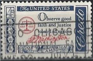 US 1139 (used) 4¢ American credo: Washington (1960)