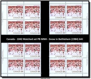 Canada - 1042 Matched set PB MNH - Snow in Bethlehem (1984) 64¢