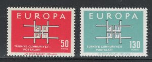 Turkey 1963 Europa Omnibus Issue Scott # 1602 - 1603 MNH