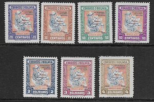 BOLIVIA  C105-C111    MNH  MAP OF BOLIVIAN AIR LINES SET  1945